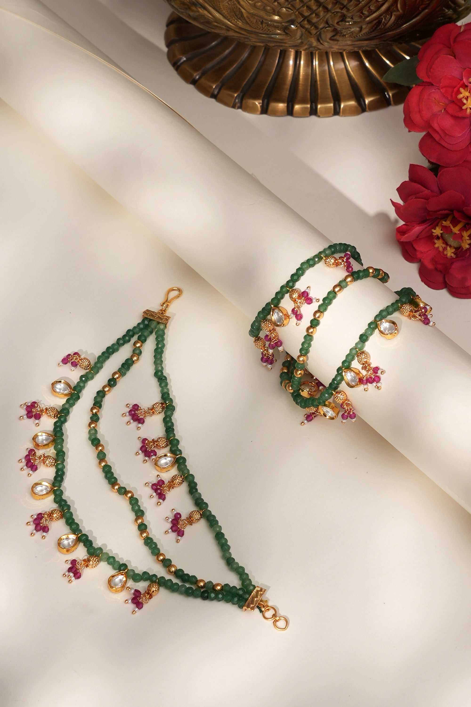 Rajwadi Heritage Gold Look Kaan Chain