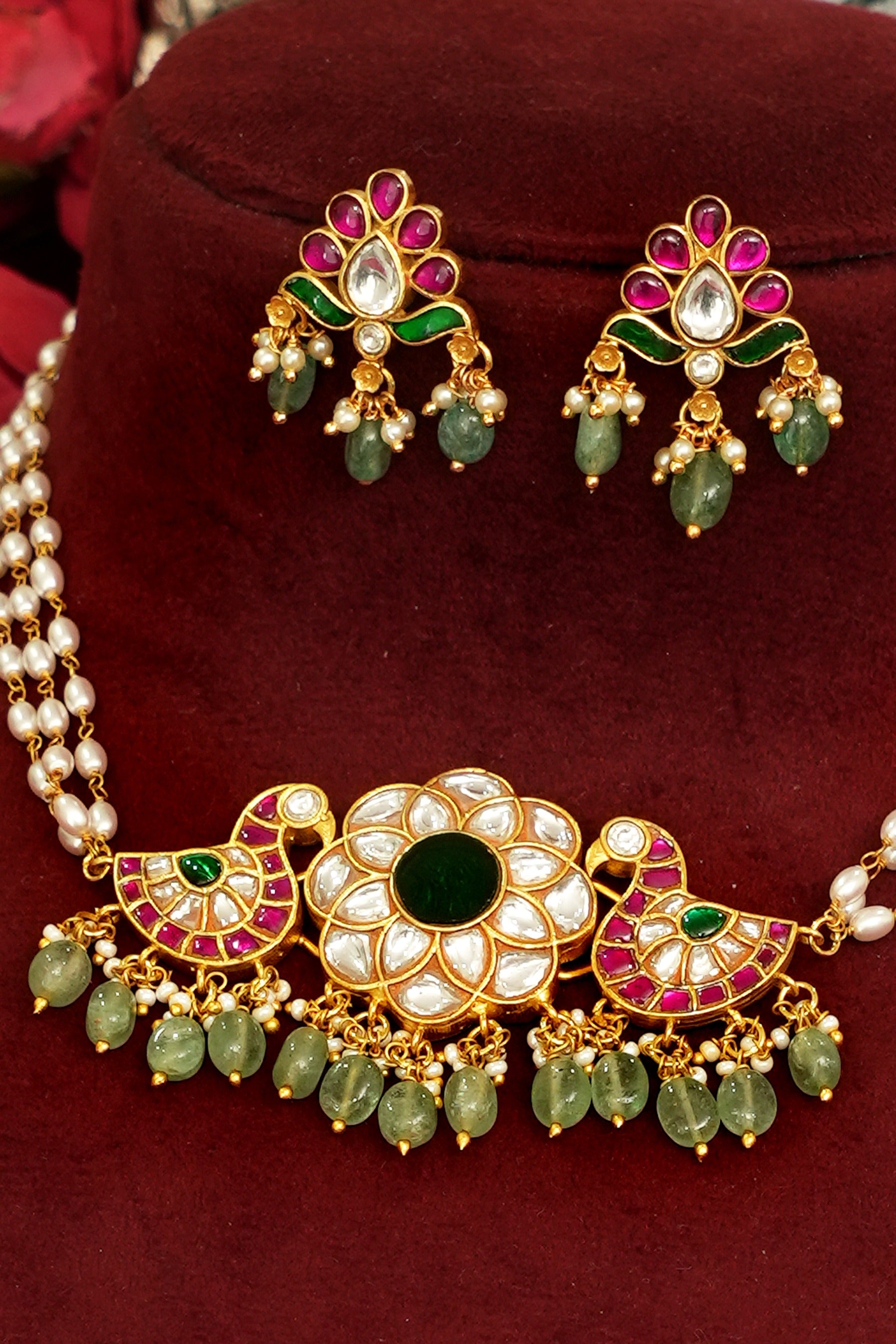 Heritage Kundan Jadau Peacock Choker Set