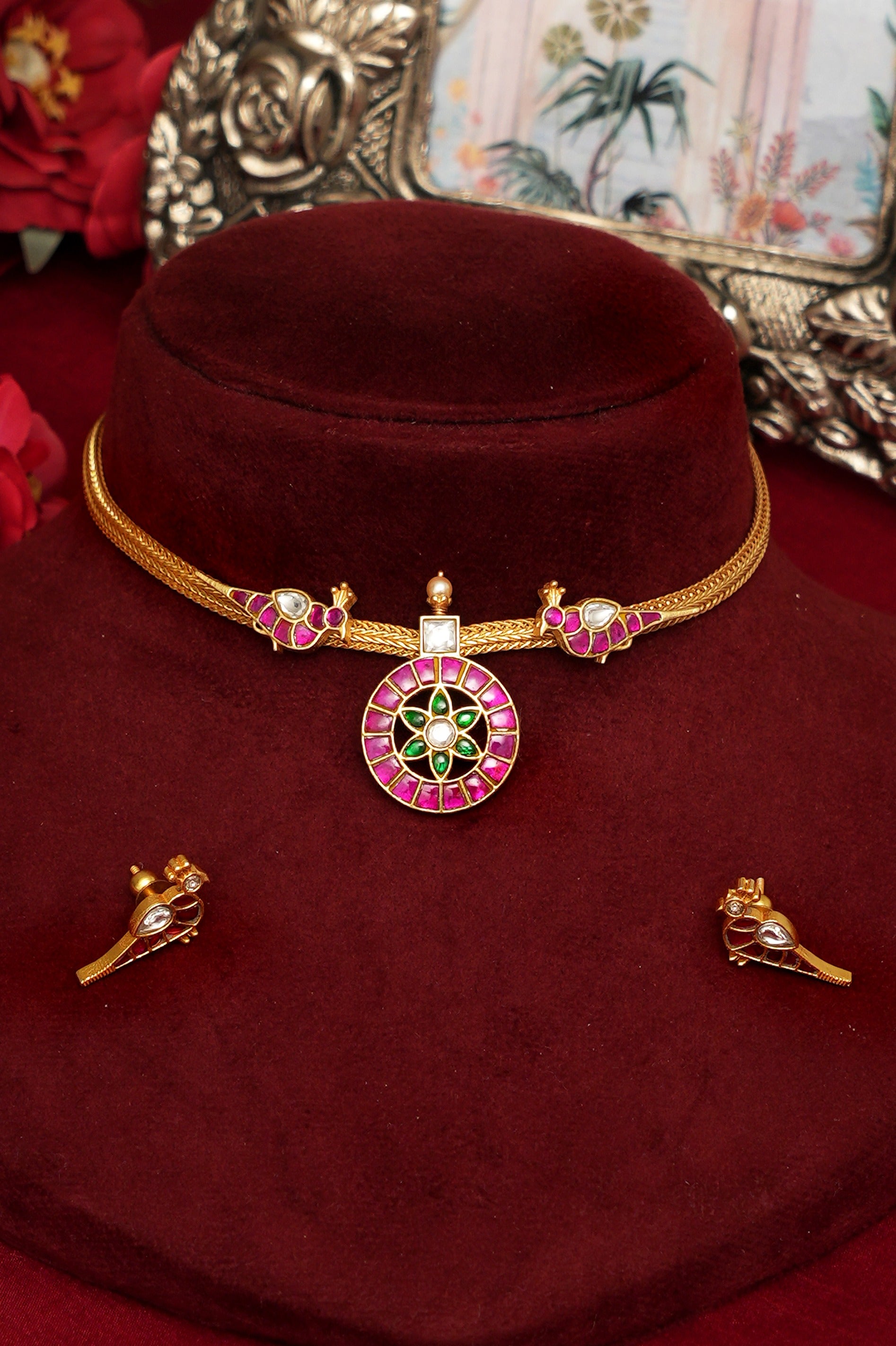 Jadau Temple Jewellery Set