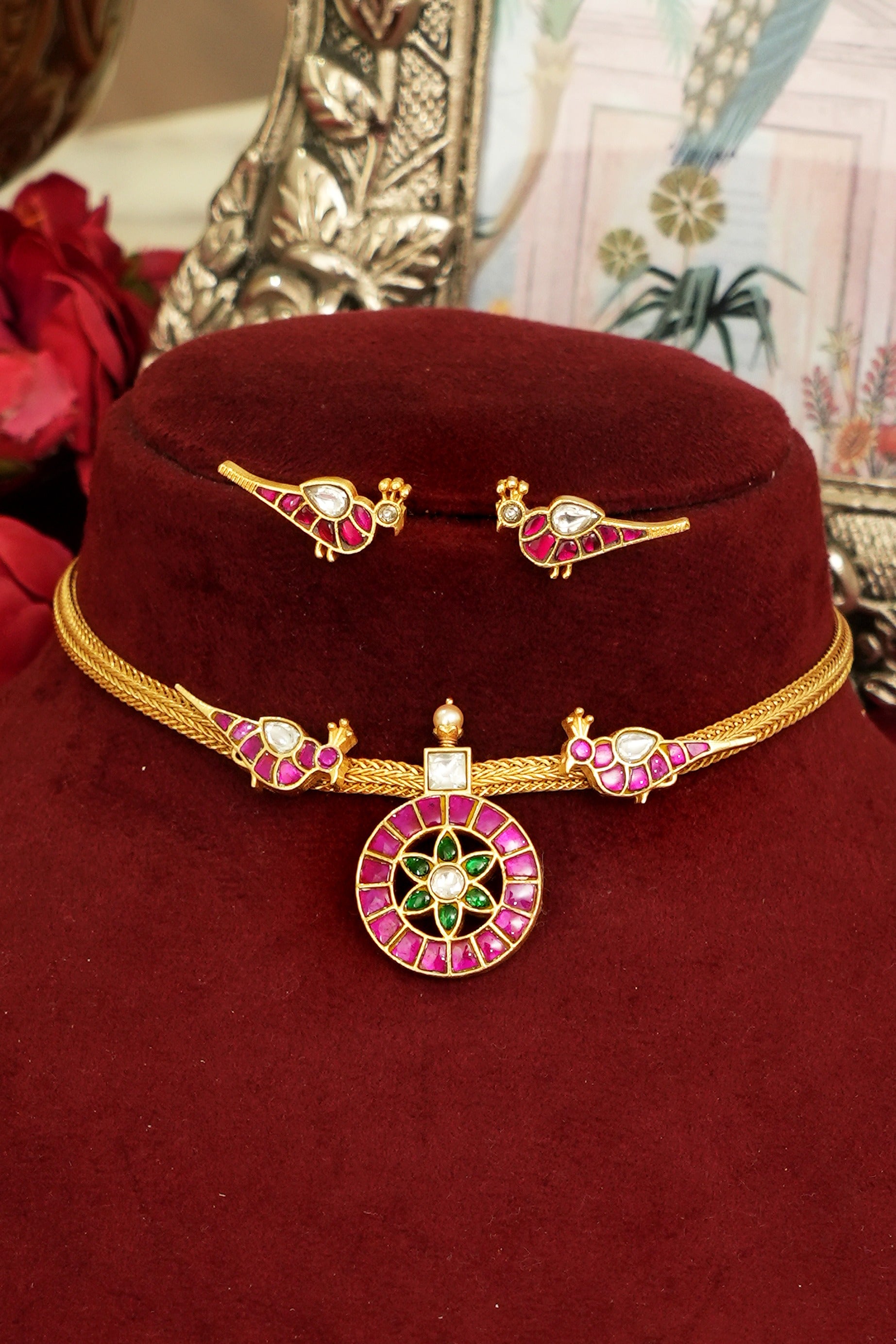 Jadau Temple Jewellery Set