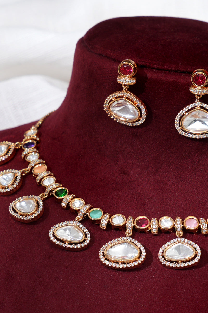 Multi polki Kundan Set