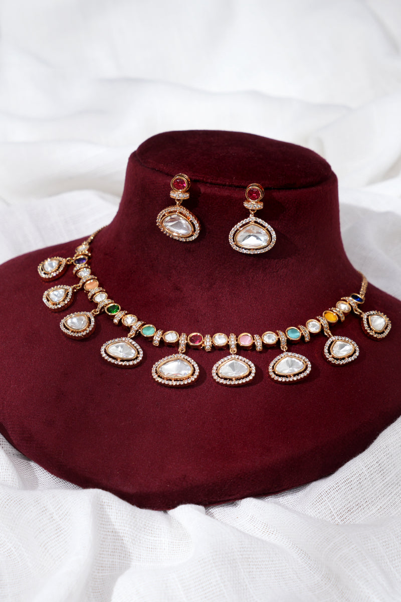 Multi polki Kundan Set