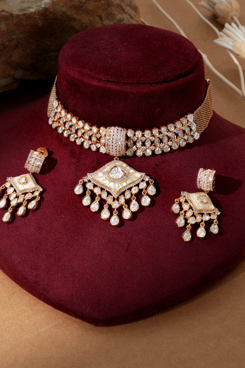 Ananya MOP Kundan Necklace Set
