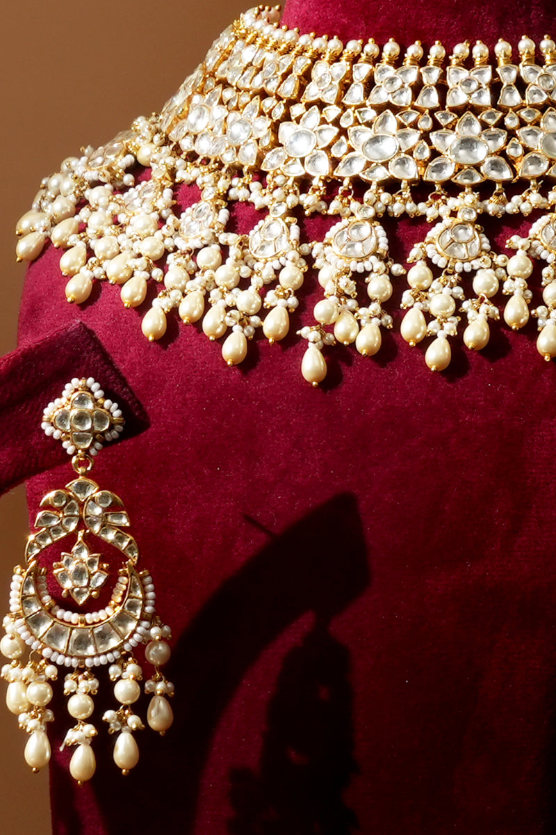 Sangam Pachi Kundan Necklace Set