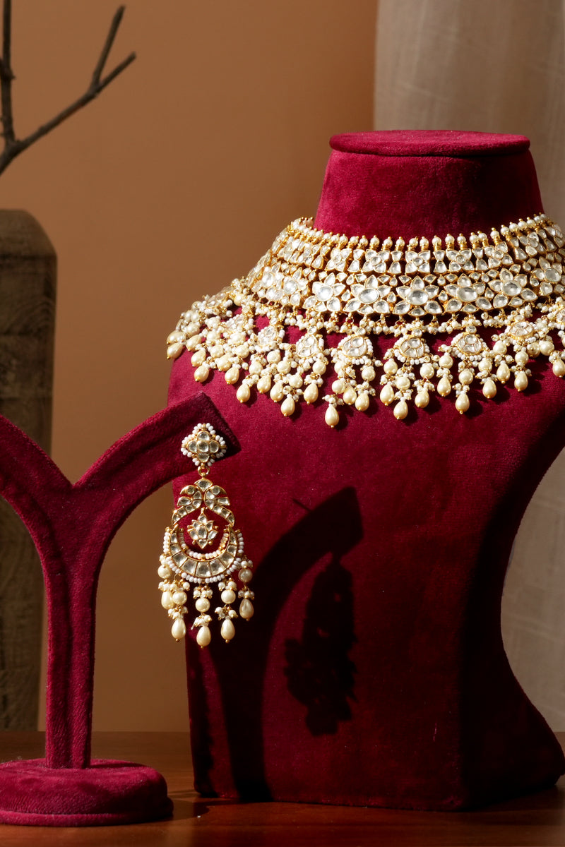 Sangam Pachi Kundan Necklace Set
