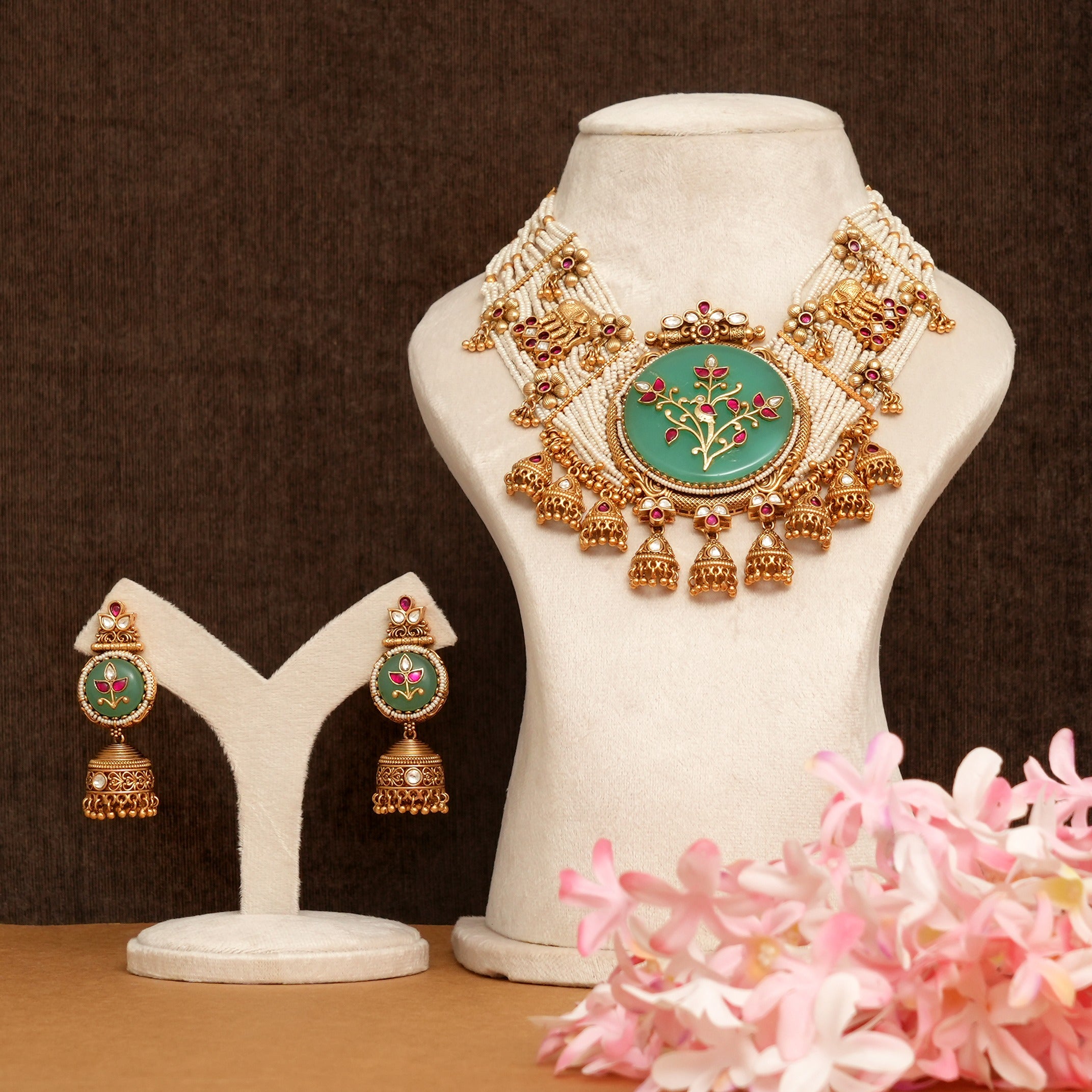 Charvi Kundan Polki Necklace Set