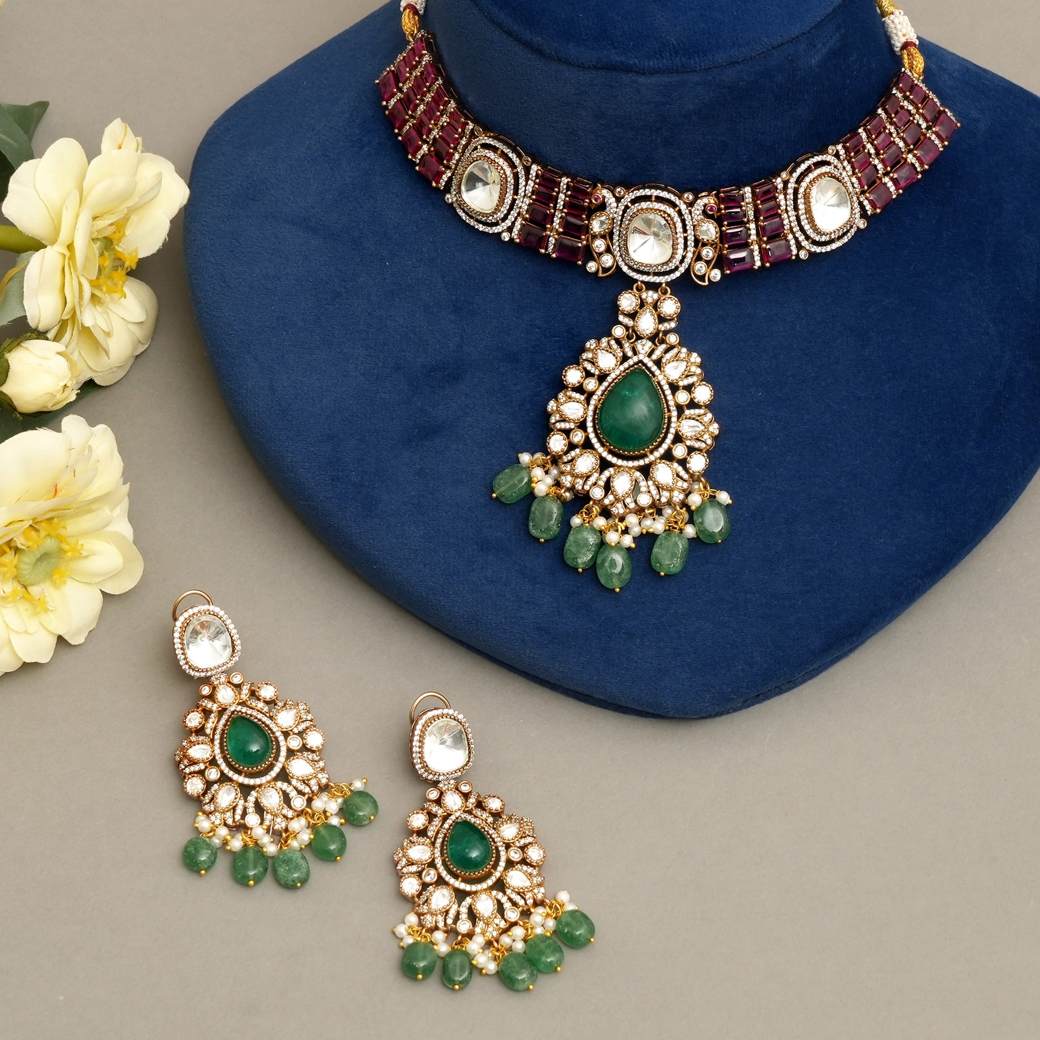 Tarini Kudan Polki Necklace Set
