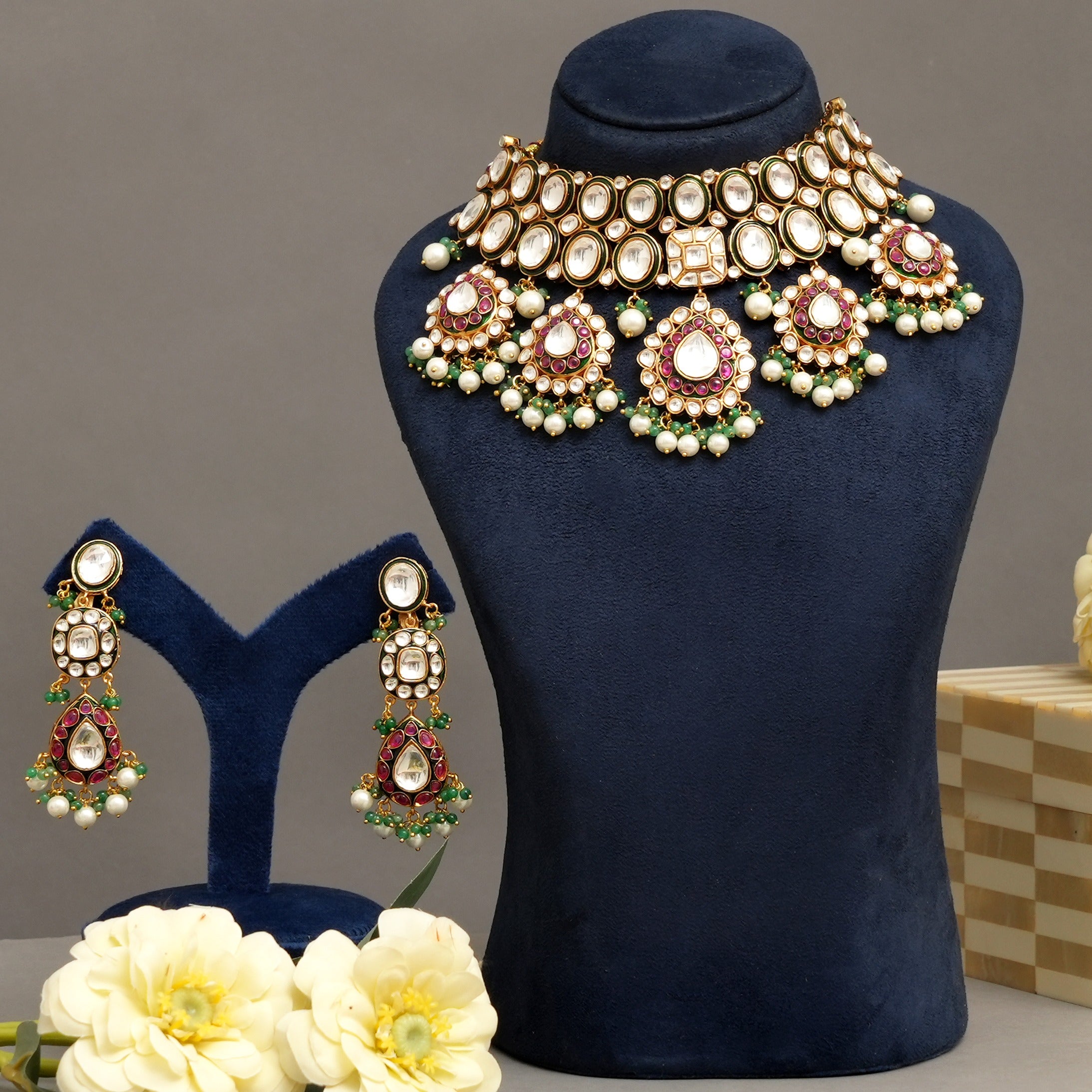 Tanishi Kudan Polki Necklace Set