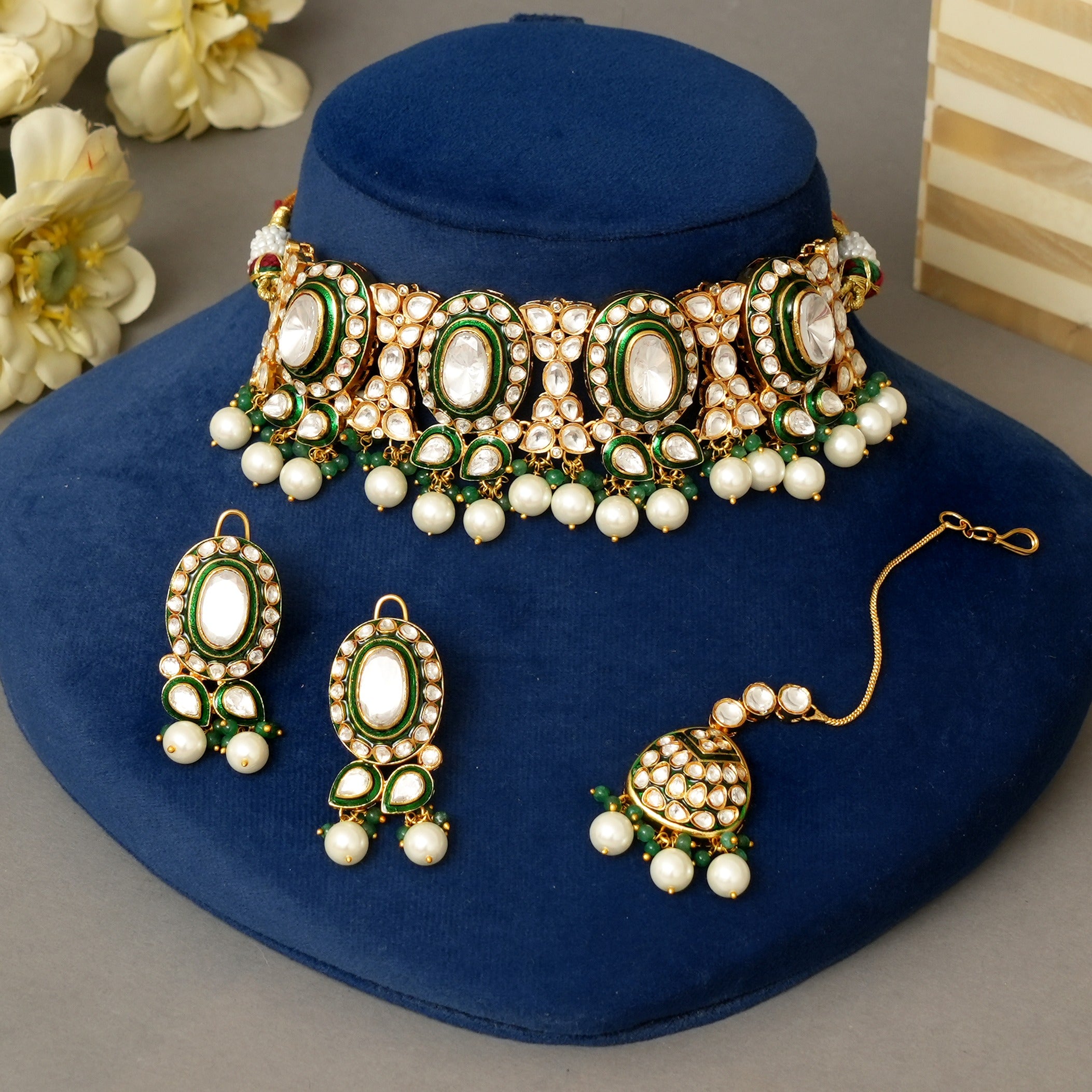 Sharvi Kudan Polki Necklace Set