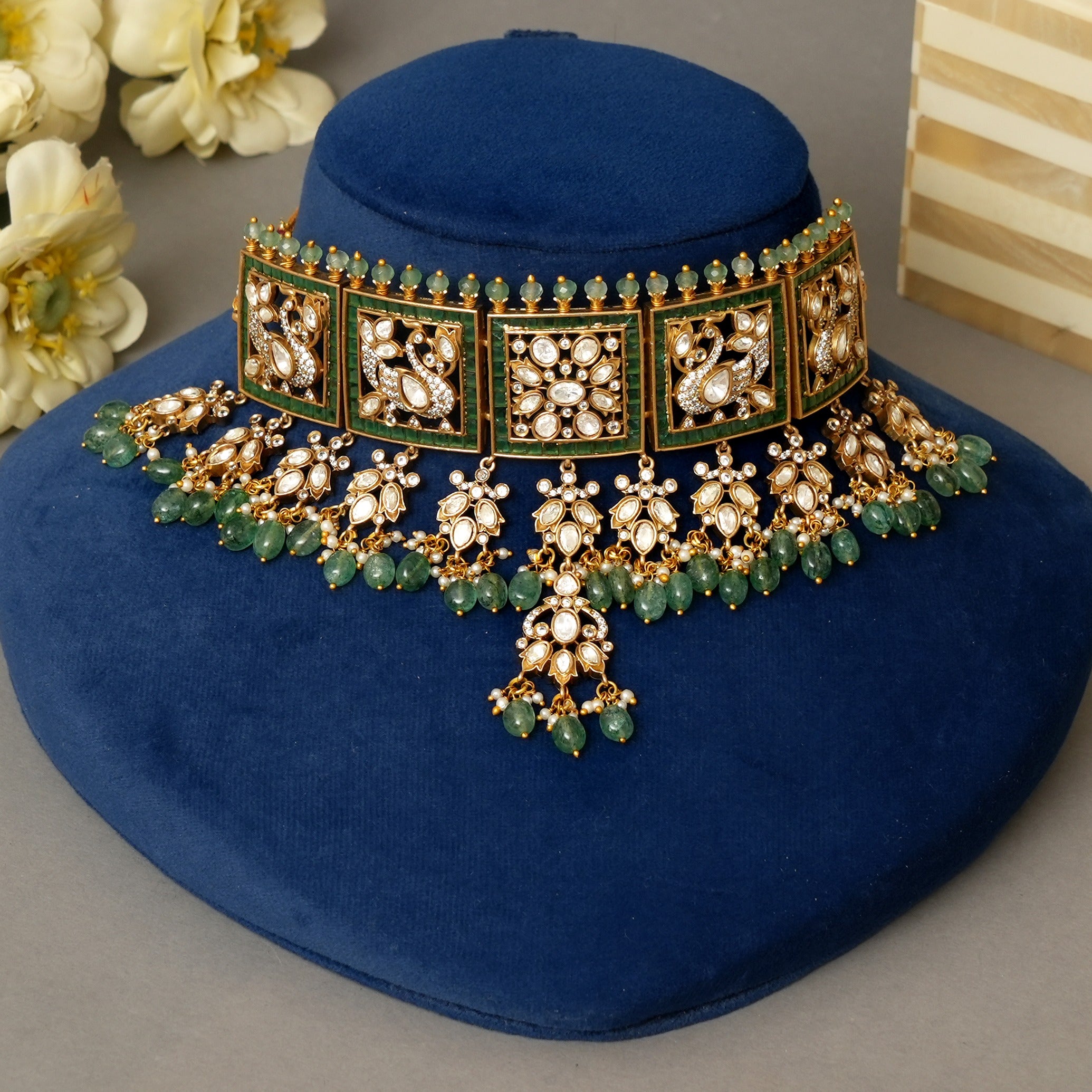 Nayra Kudan Polki Necklace Set