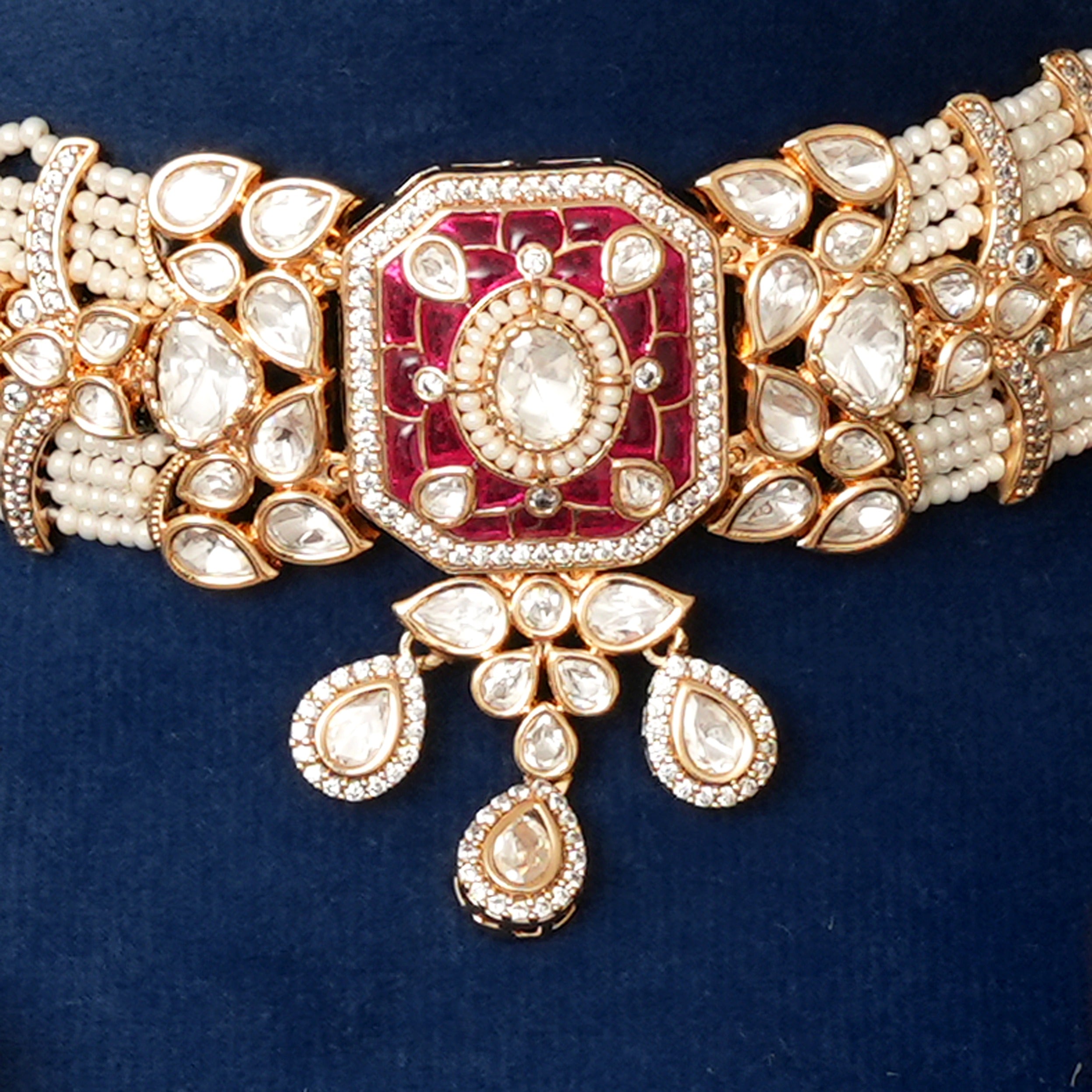 Ratna Kudan Polki Necklace Set