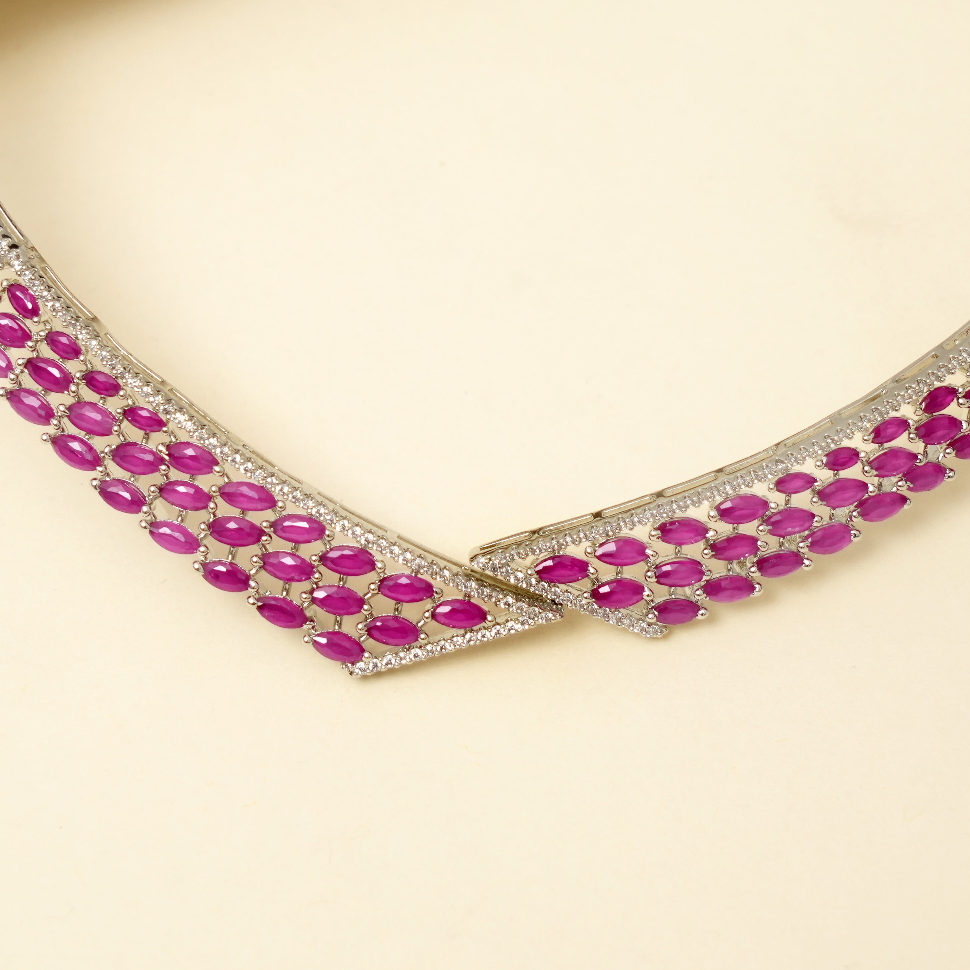 Aira Ruby Statement Necklace Set
