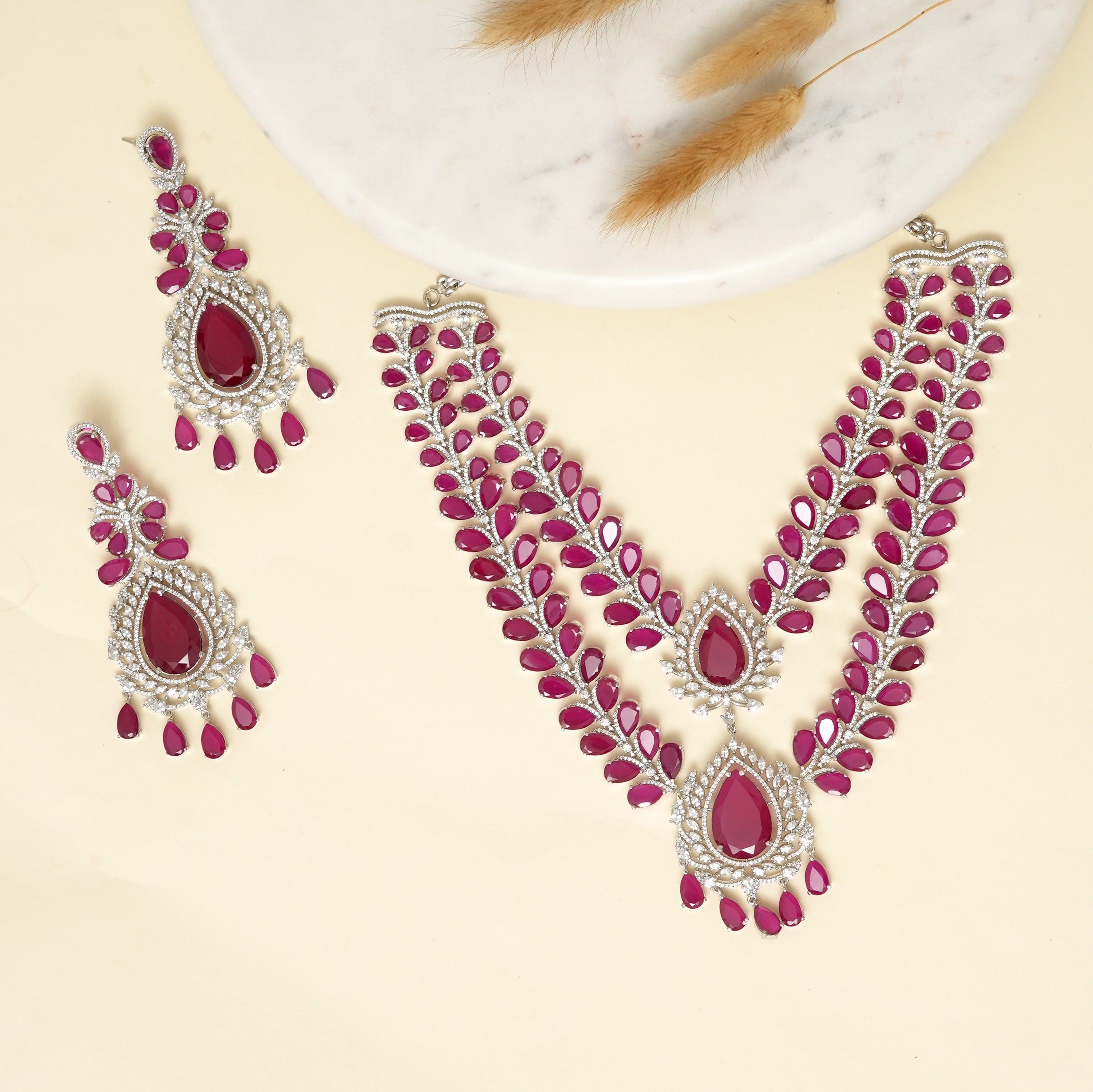 Sujata Ruby Designer Necklace Set