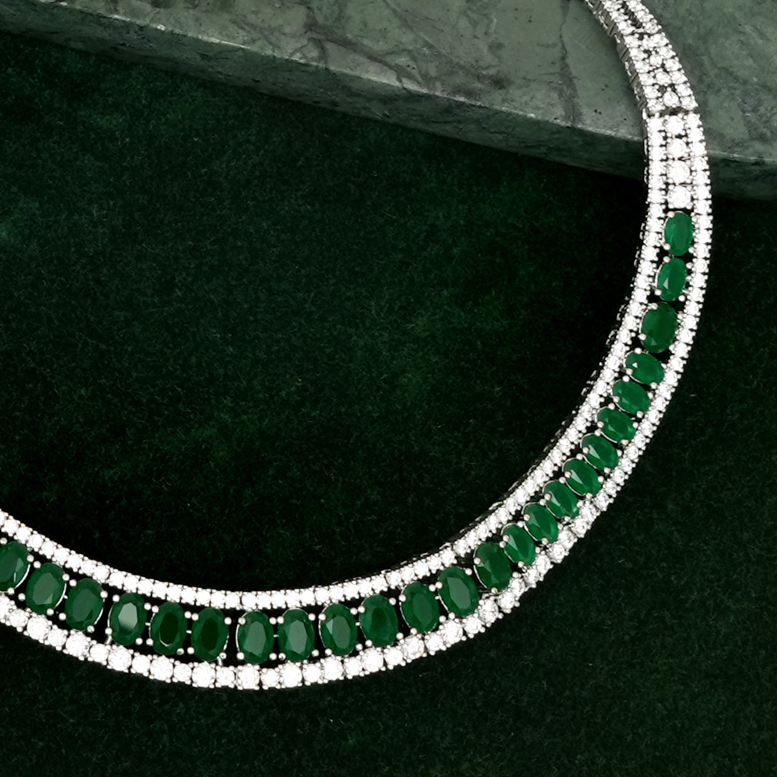 Nandini Emerald Green Necklace Set