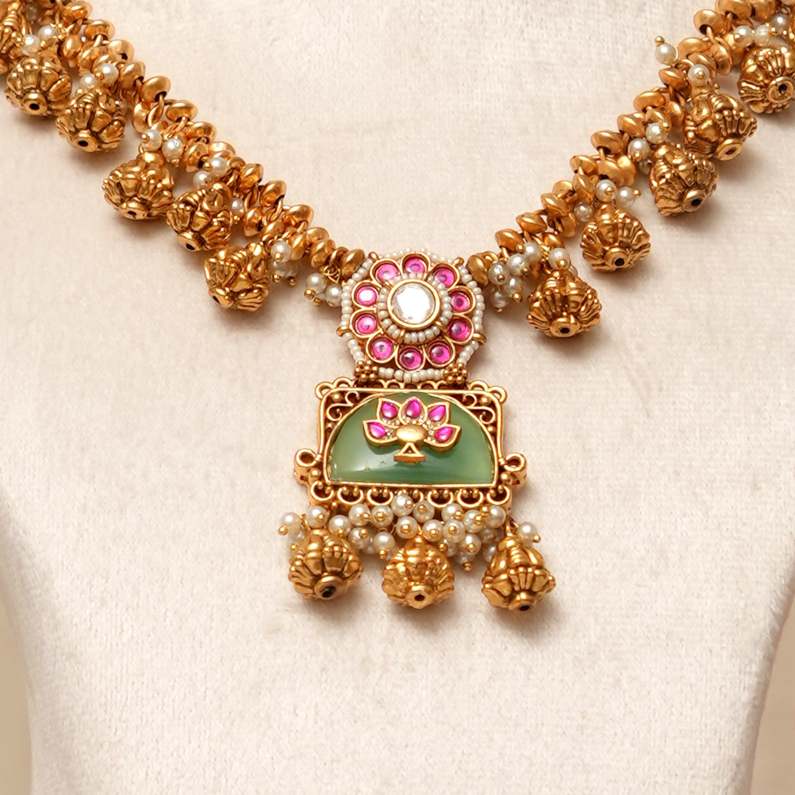 Chandi Kundan Heritage Gold Necklace Set