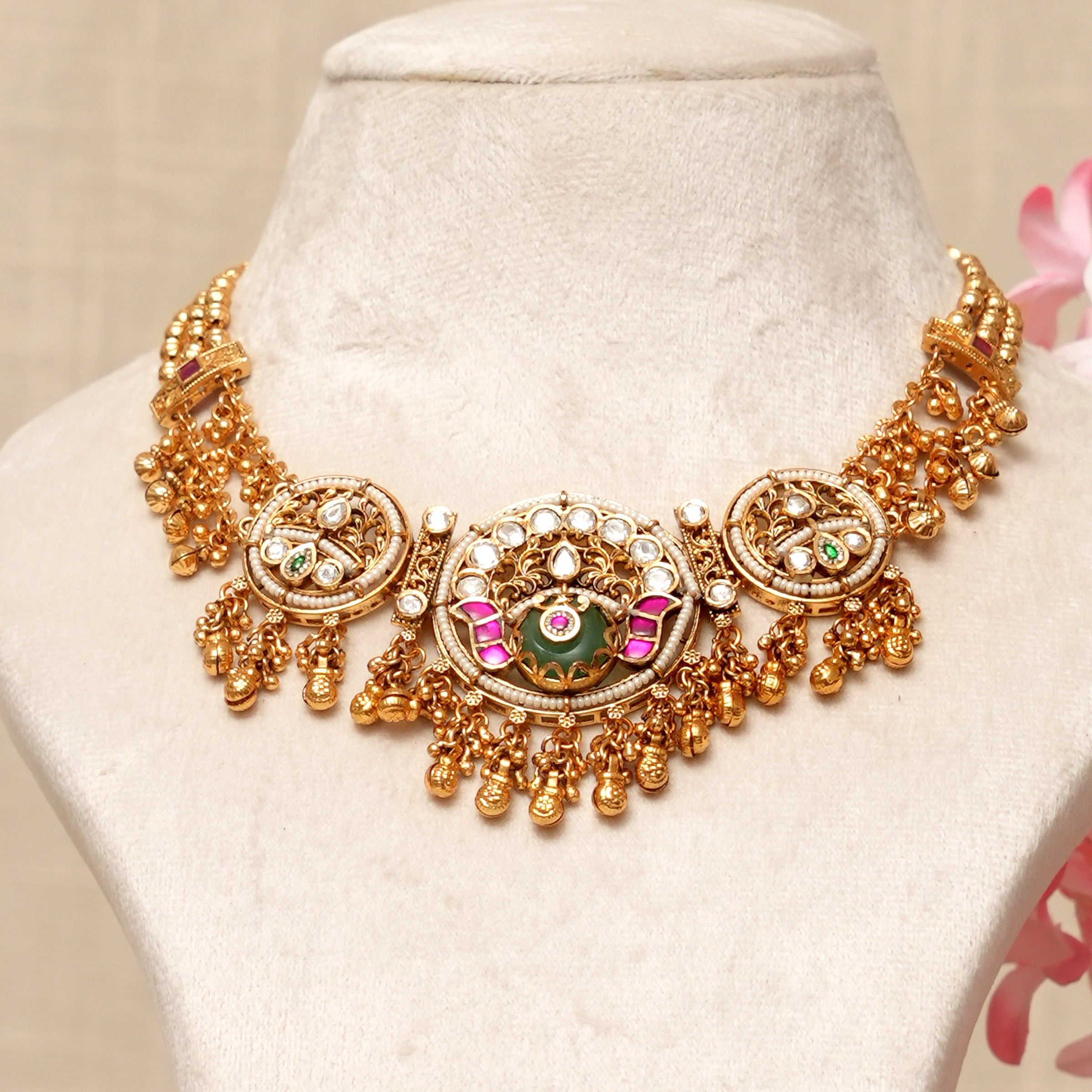 Smita Kundan Heritage Gold Necklace Set