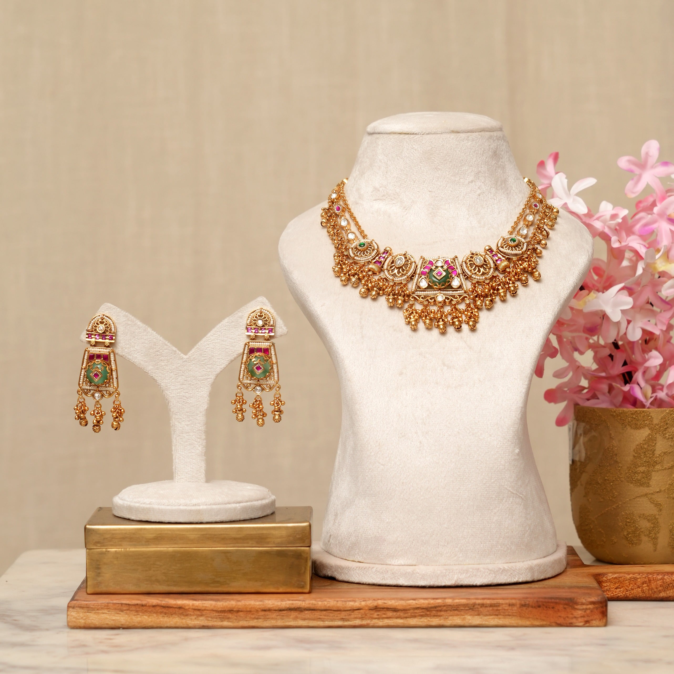 Mani Kundan Heritage Gold Necklace Set