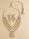 Load image into Gallery viewer, Polki Bridal Layered Necklace Set
