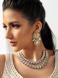 Load image into Gallery viewer, 2 in 1 Polki Bridal Necklace Set- close view
