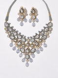 Load image into Gallery viewer, Polki & Carved Stone Bridal Necklace Set
