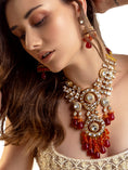 Load image into Gallery viewer, Multi Coloured Polki Bridal Necklace Set
