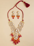 Load image into Gallery viewer, Multi Coloured Polki Bridal Necklace Set
