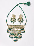 Load image into Gallery viewer, Polki & Green Jade Bridal Necklace Set
