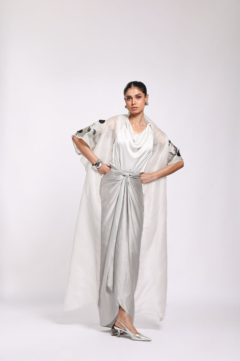 HYDRANGEA BROCADO SARONG CAPE