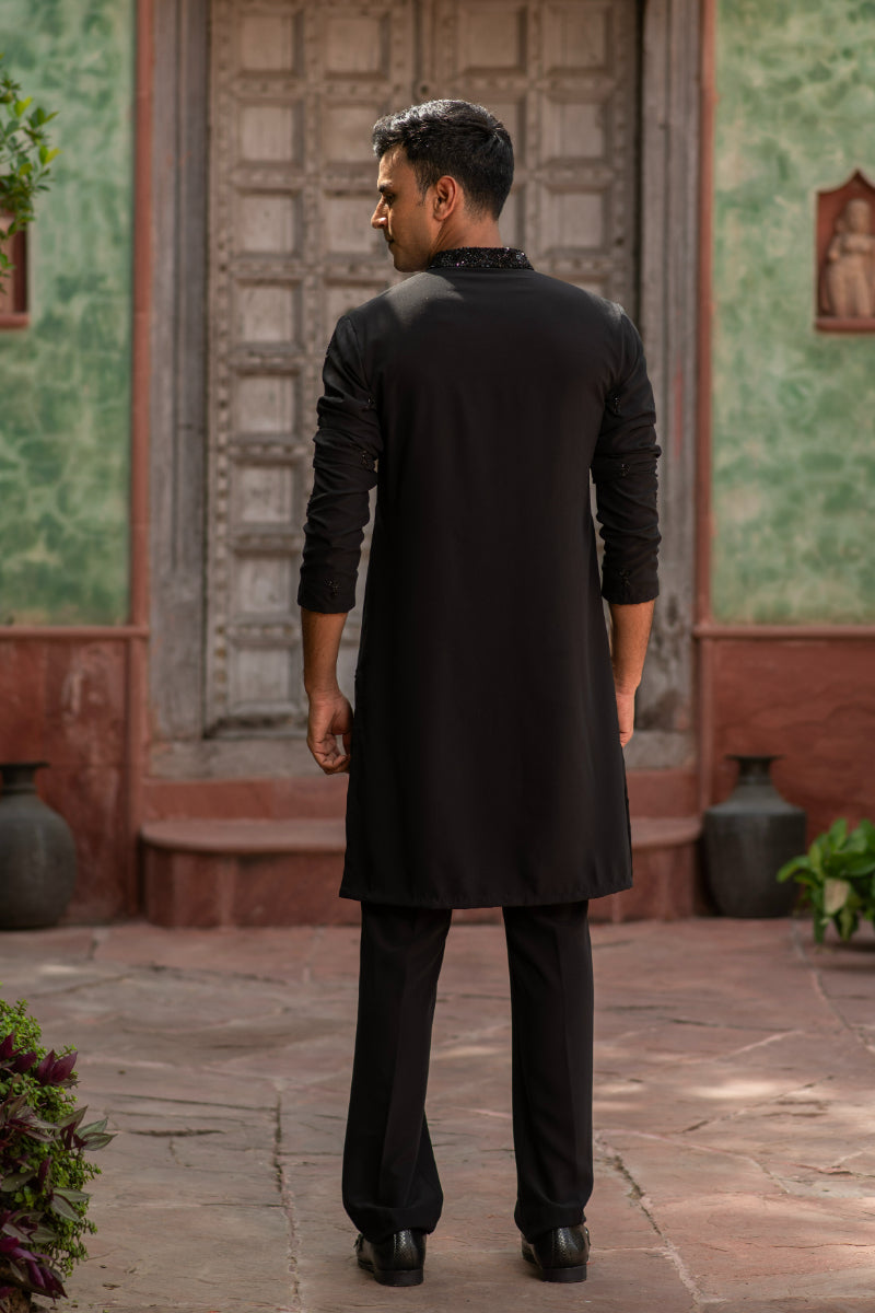 BLACK GLITZ KURTA SET