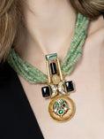 Load image into Gallery viewer, Gold Tone & Green Bespoke Pendant Necklace

