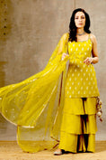 Load image into Gallery viewer, Olive Color Banarsi Embroidered Layered Sharara Set
