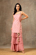 Load image into Gallery viewer, Pink Color Banarsi Embroidered Layered Sharara Set
