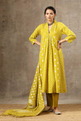 Load image into Gallery viewer, Yellow Chanderi Silk Kurta Set in 5 Kalis
