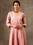 Load image into Gallery viewer, Pink Banarsi Chanderi Silk Yoke Kurta Set
