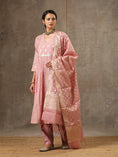 Load image into Gallery viewer, Pink Banarsi Chanderi Silk Yoke Kurta Set
