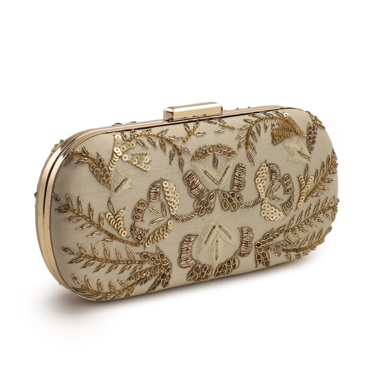 Beige Symmetry Clutch