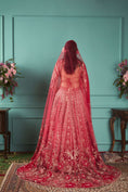 Load image into Gallery viewer, Red Lehenga With Peacock Elements
