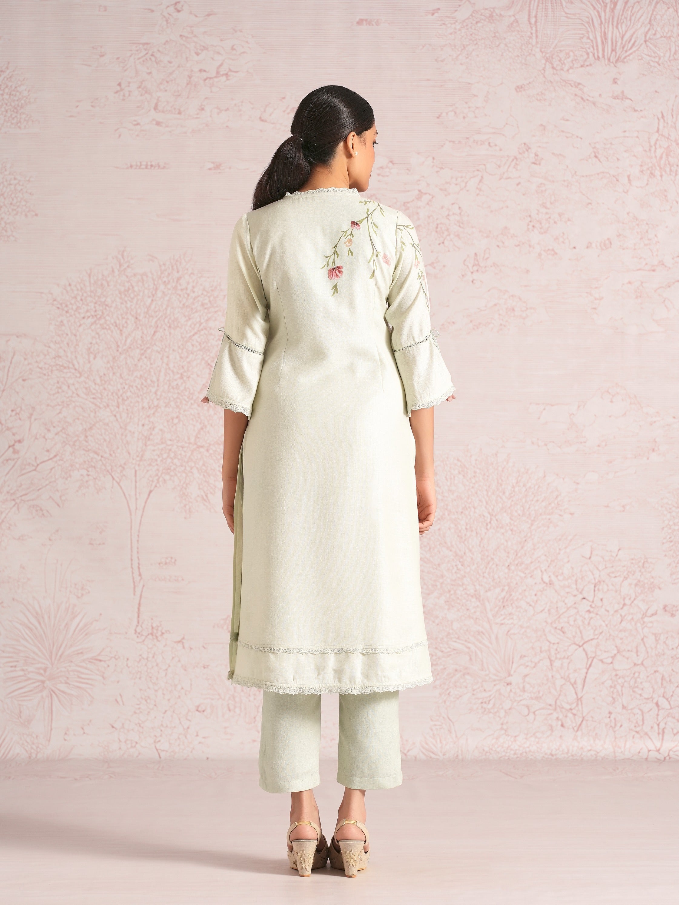 Blush Vines Kurta set - Bonny