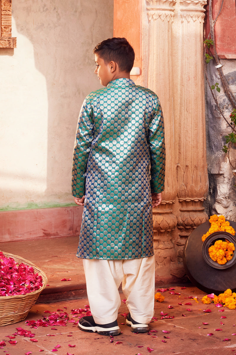 Sky Blue Kurta With White Pant