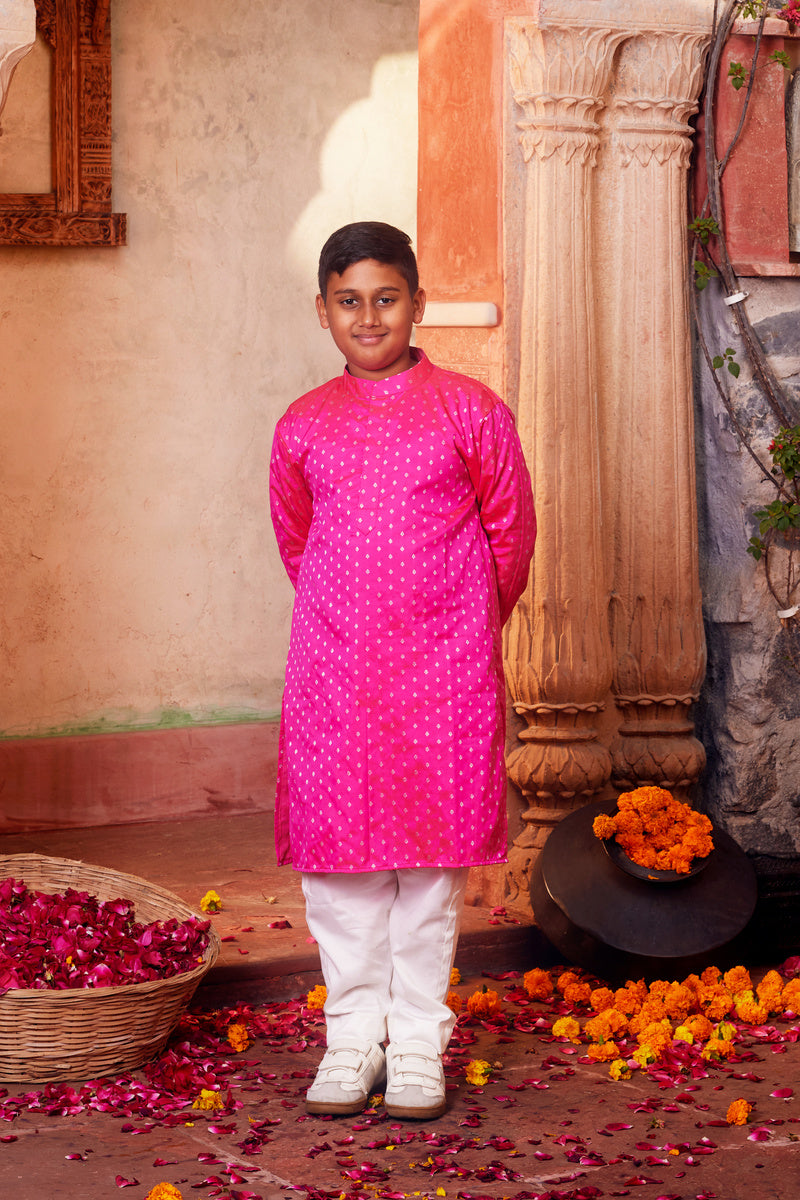 Pink Kurta With White Pant