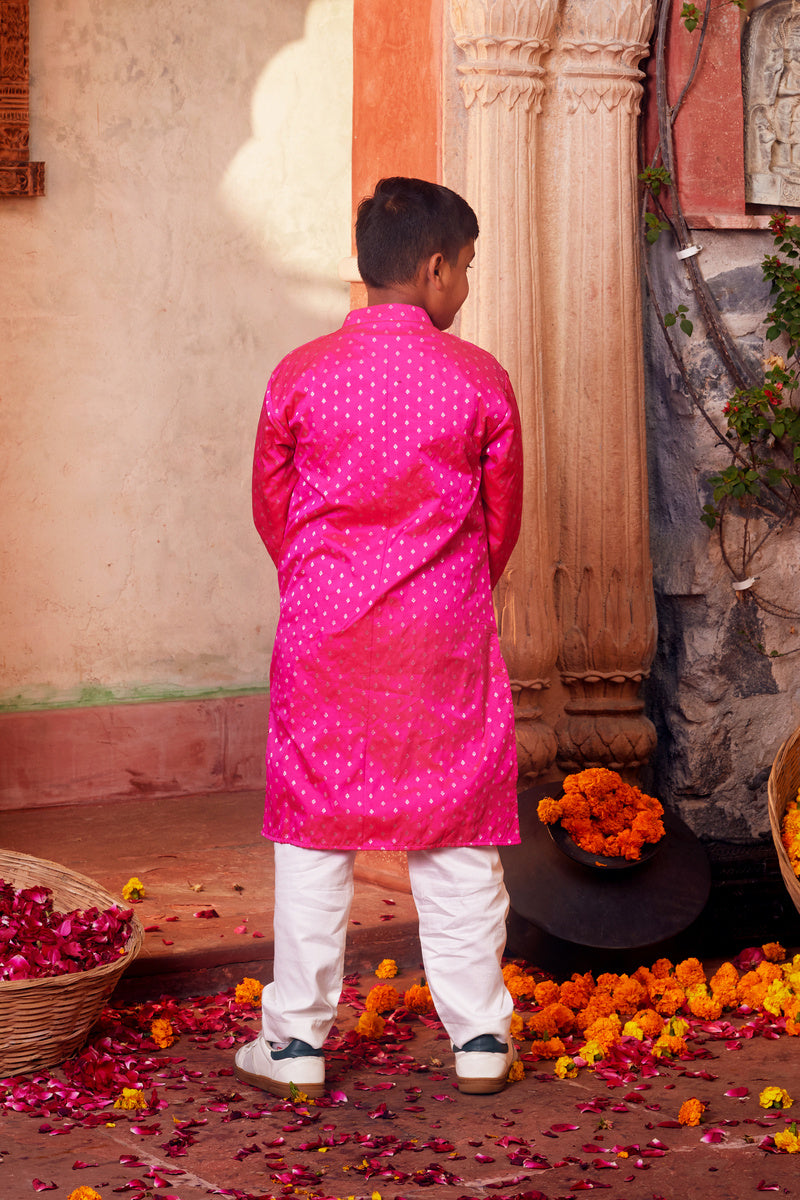 Pink Kurta With White Pant
