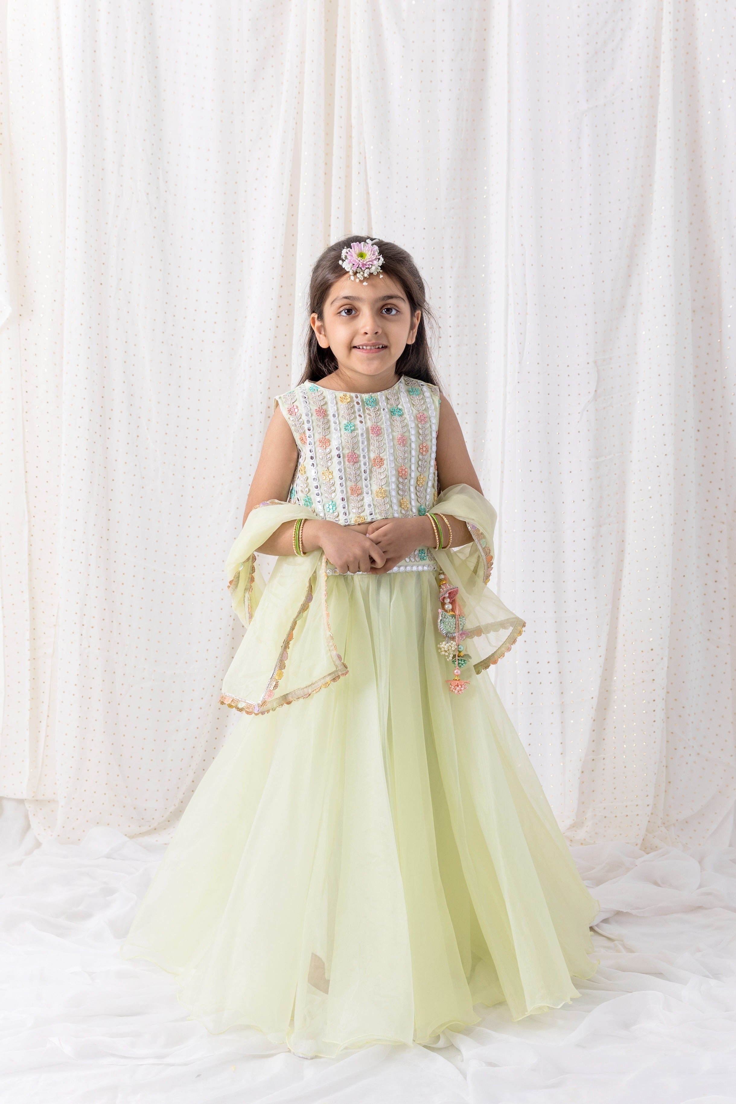 Organza Lehenga And Top