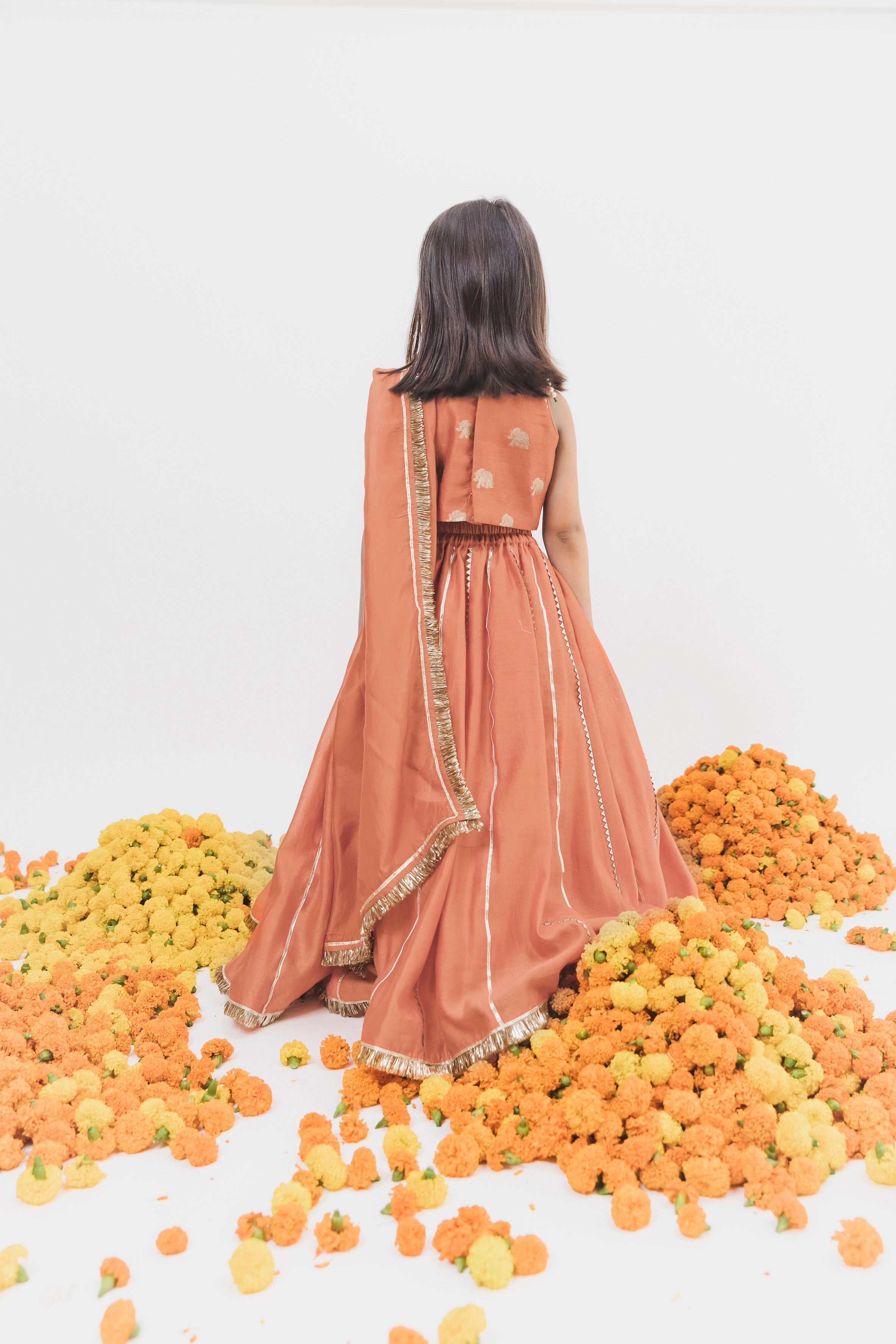 Orange Lehenga Set