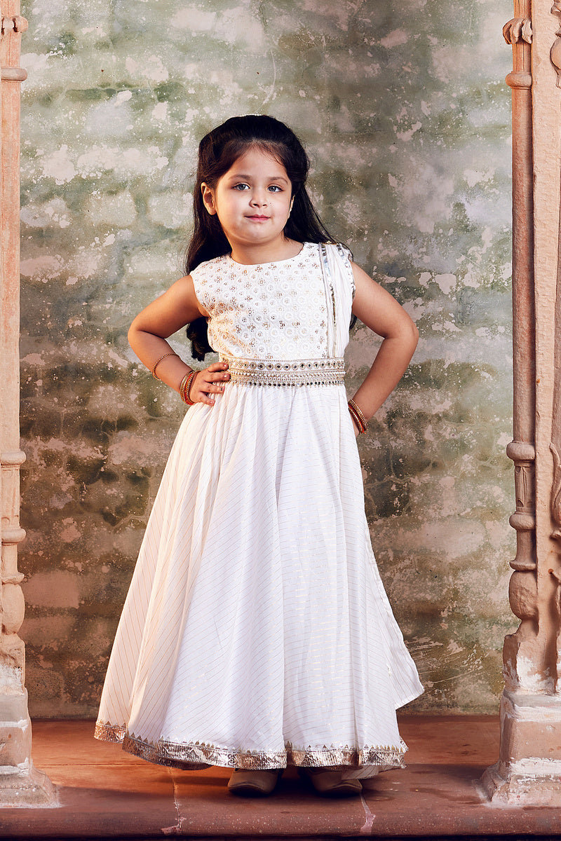 White Anarkali