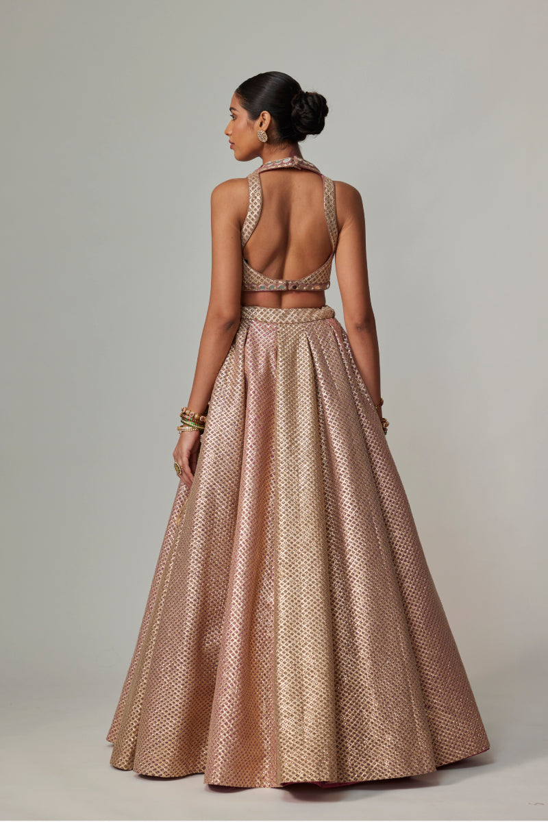 DEEP BEIGE MULTICOLOR WITH CROP TOP