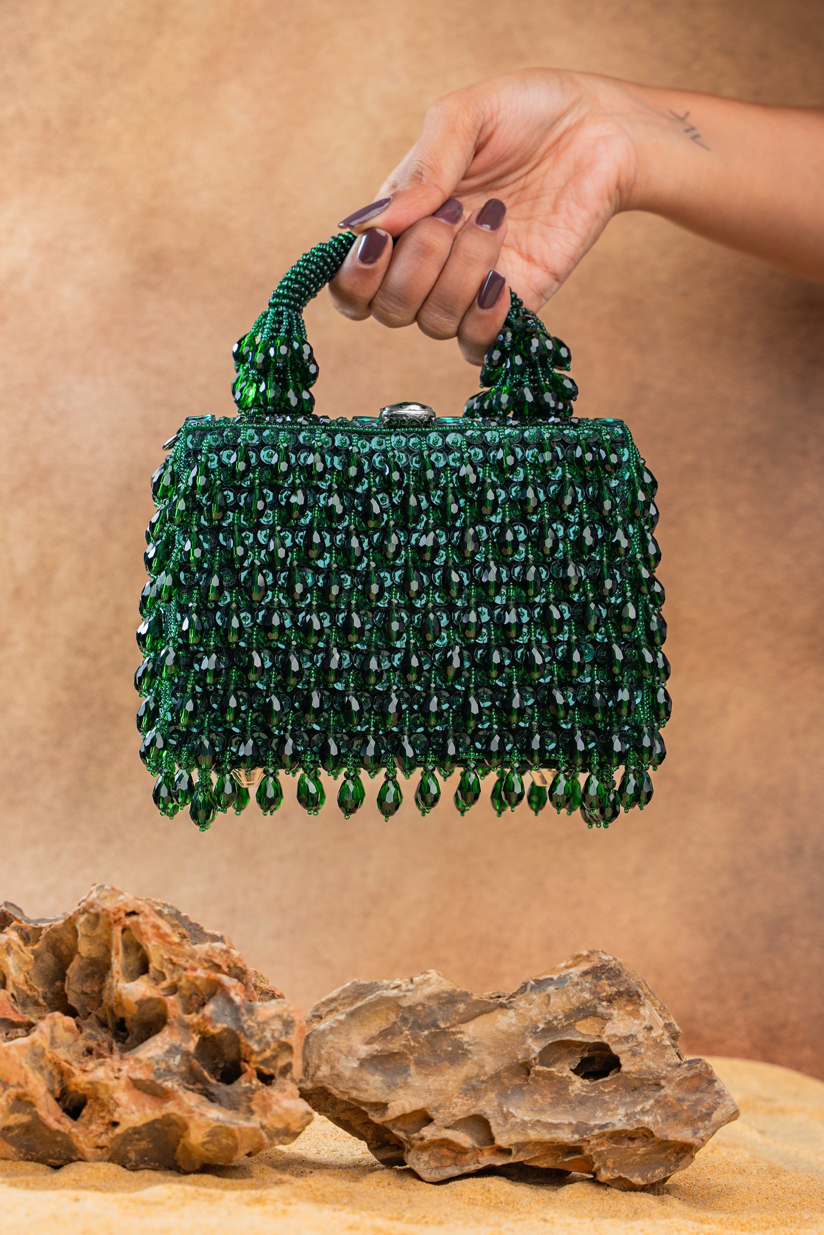 Chevron Crystal Kasse Emerald