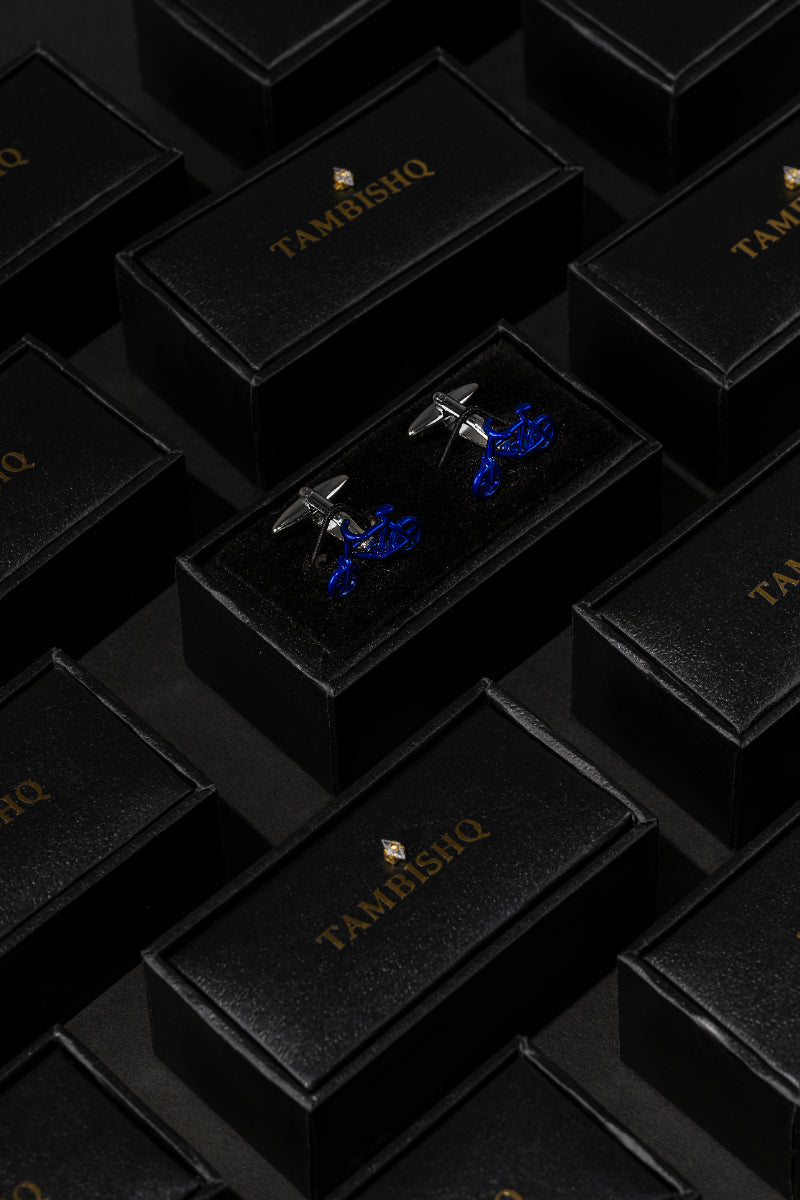 Blue Spokes - Cufflinks