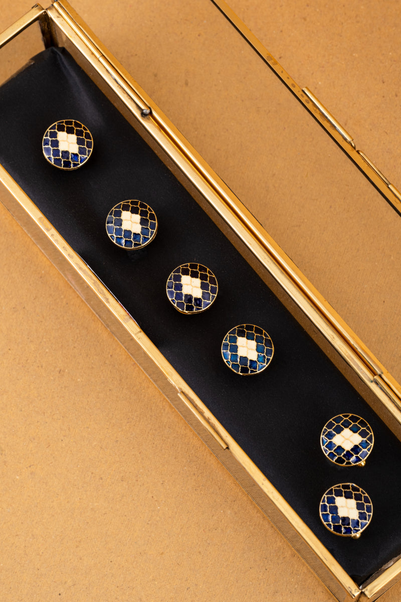 Blue & White Kurta Buttons