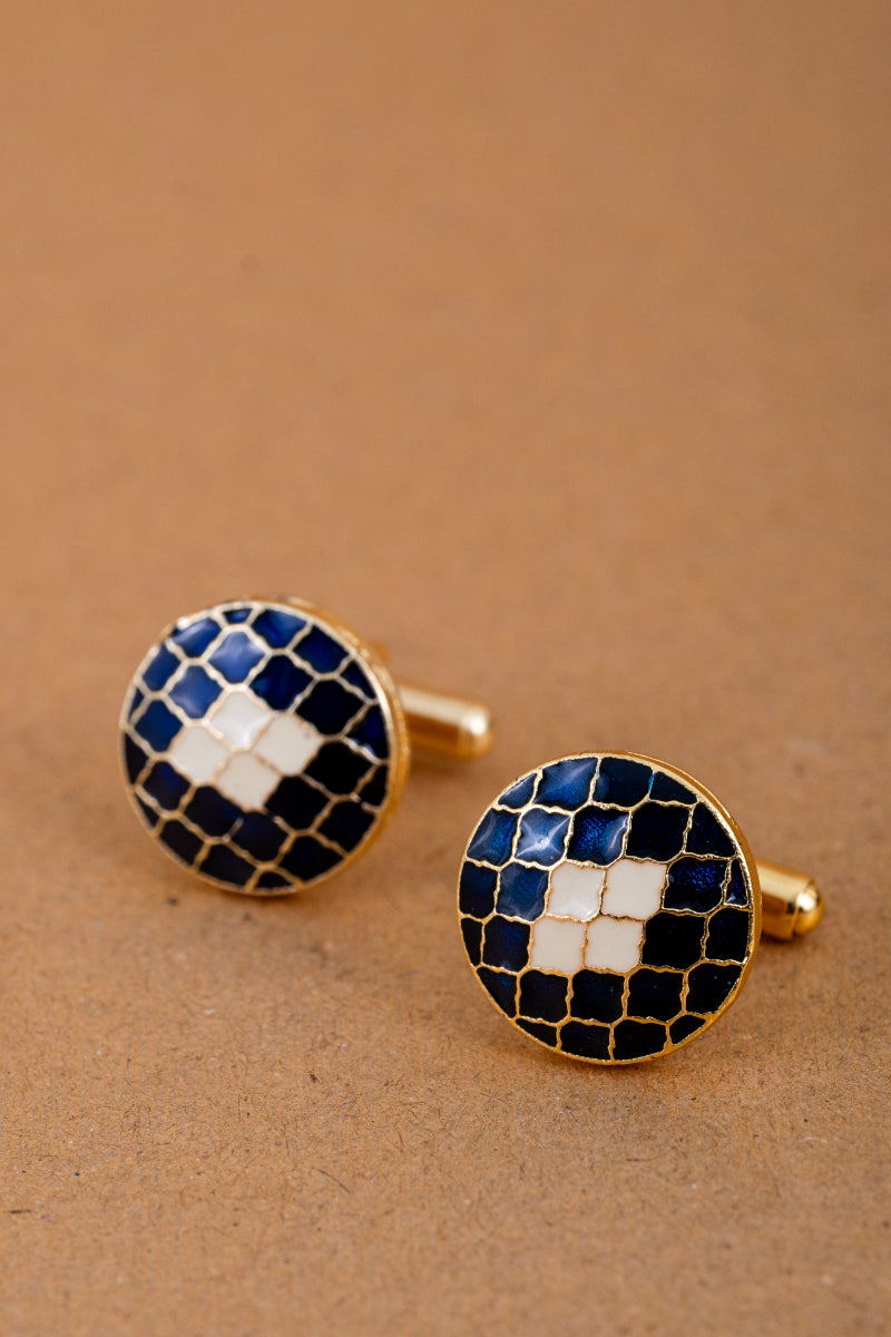 Blue & White Cufflinks - Cufflinks