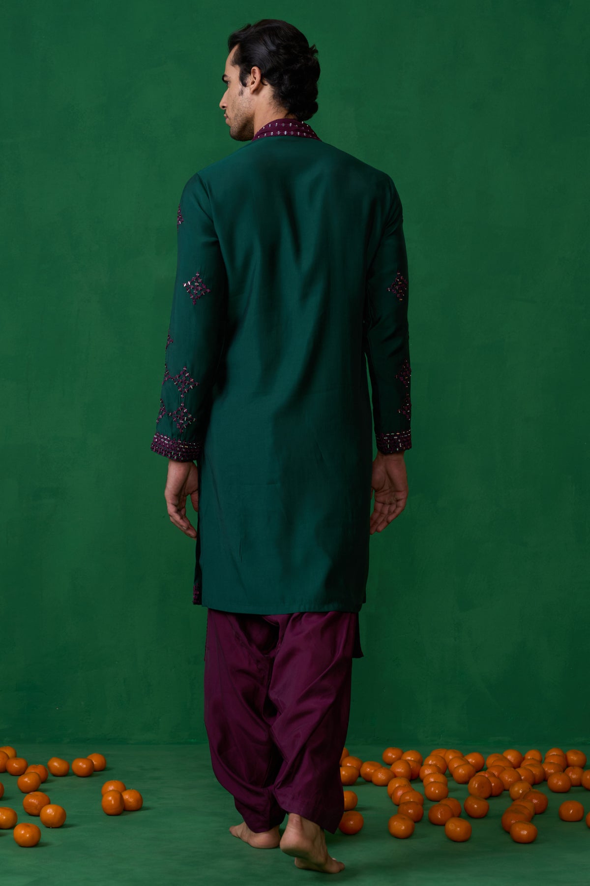 DARPAN BOTTEL GREEN KURTA SET